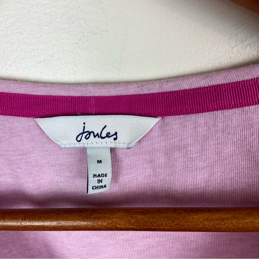 Joules Pink‎ Cotton 3/4 Sleeve Shirt Top Bee Loungewear Comfy Cozy Size Medium - Picture 10 of 10